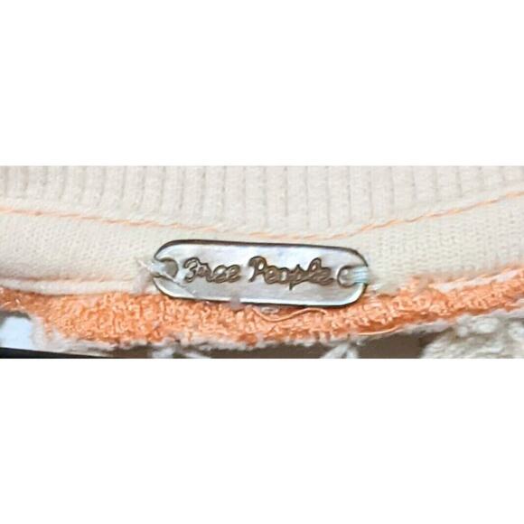 Free People Top Womens XS Blush Pink Cutout Crochet Back Short Sleeve Tee Boho - Picture 3 of 6